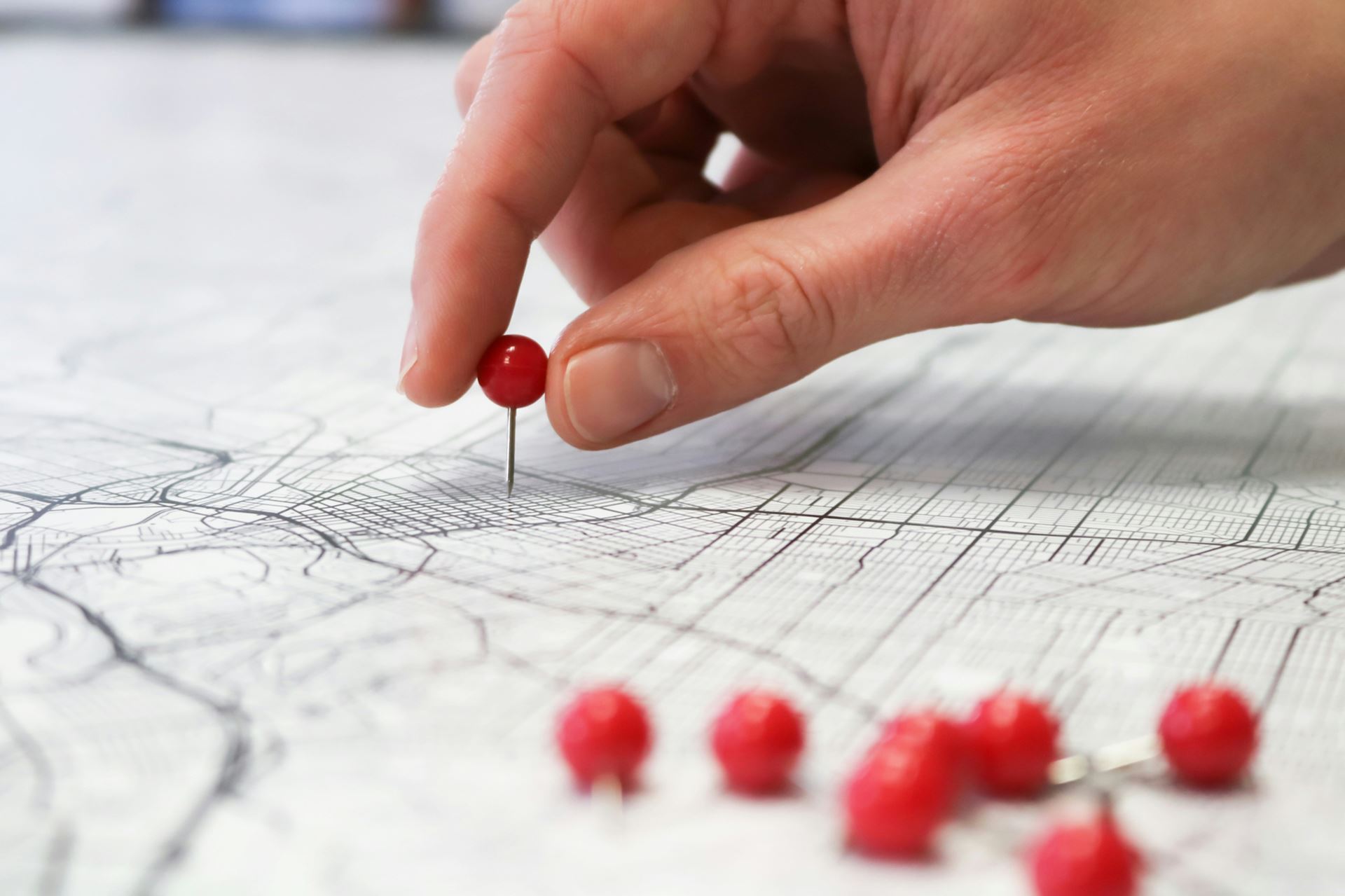 map with a pin